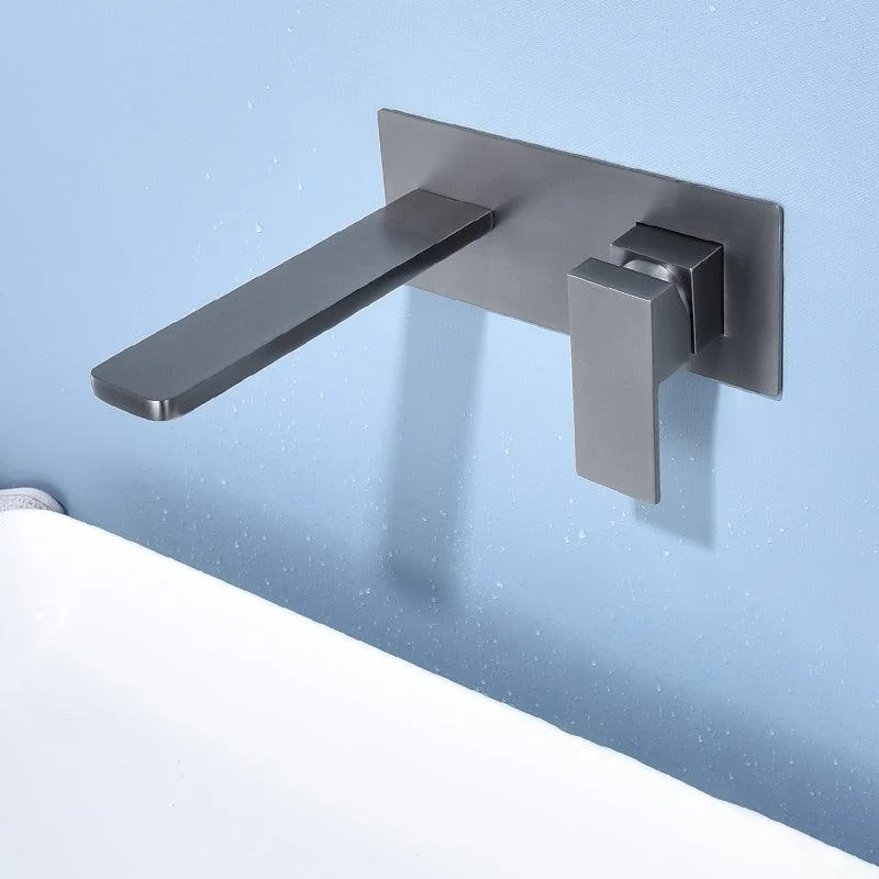 Modern Bathroom Tap Solid Color Single Handle Wall Mounted Bathroom Tap -Bathlova