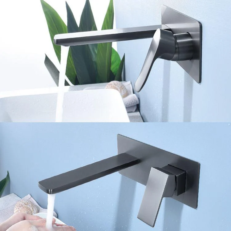 Modern Bathroom Tap Solid Color Single Handle Wall Mounted Bathroom Tap -Bathlova