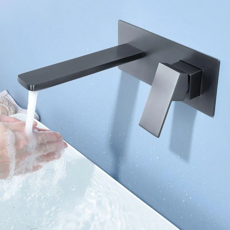 Modern Bathroom Tap Solid Color Single Handle Wall Mounted Bathroom Tap -Bathlova