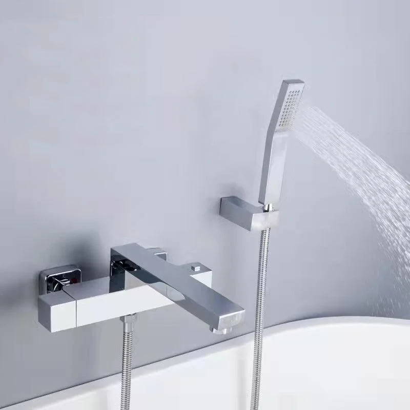 Modern Bathroom Tap Solid Color Wall Mounted Tap with Handheld Shower Head -Bathlova