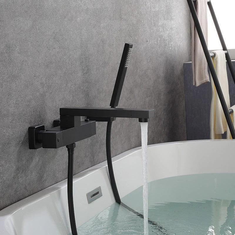 Modern Bathroom Tap Solid Color Wall Mounted Tap with Handheld Shower Head -Bathlova