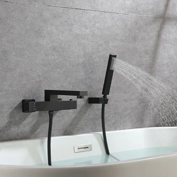 Modern Bathroom Tap Solid Color Wall Mounted Tap with Handheld Shower Head -Bathlova