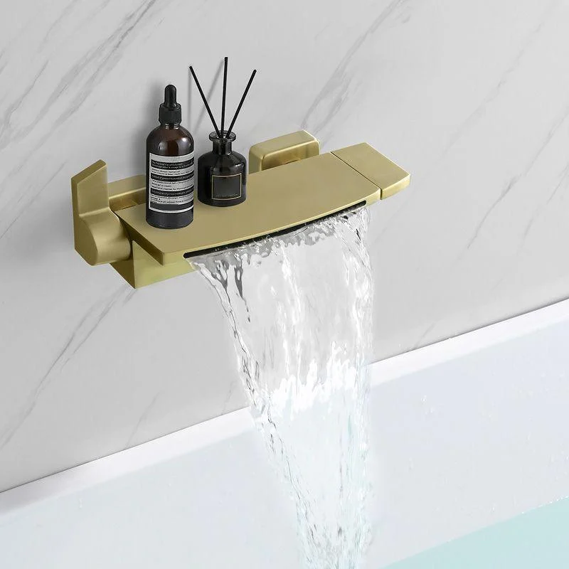 Modern Bathroom Tap Two Handle Copper Wall Mounted Bathroom Tap -Bathlova