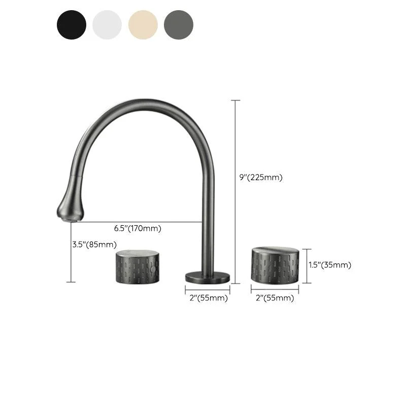 Modern Bathroom Tap Two Handle Temperature Control Bathtub Tap -Bathlova