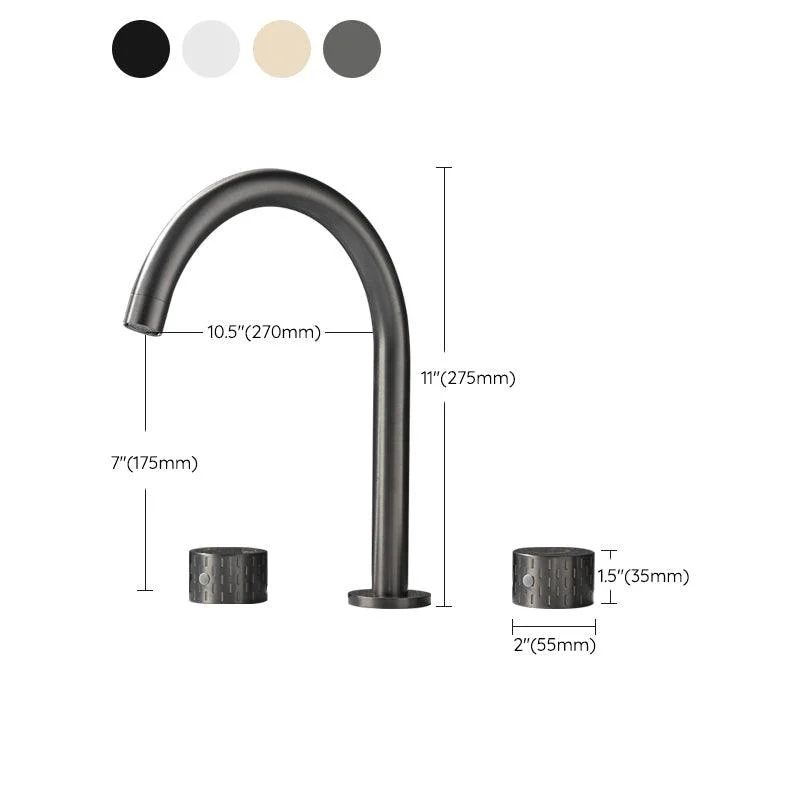 Modern Bathroom Tap Two Handle Temperature Control Bathtub Tap -Bathlova