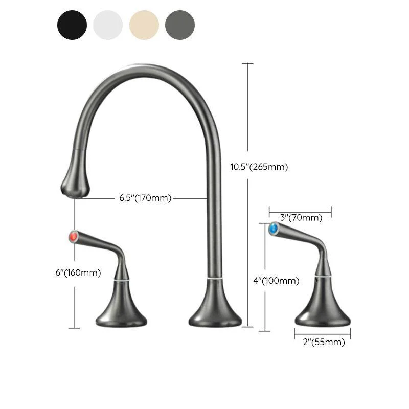 Modern Bathroom Tap Two Handle Temperature Control Bathtub Tap -Bathlova