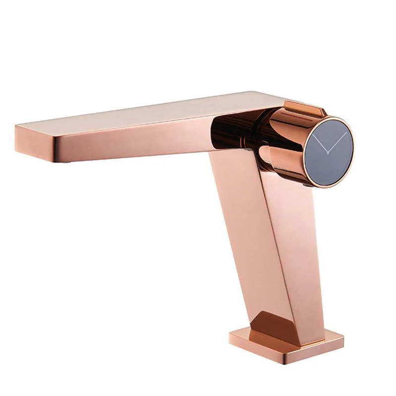 Modern Bathroom Vessel Tap Brass Knob Handle Low Arc Lavatory Tap -Bathlova