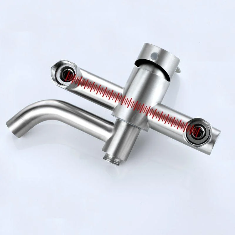 Modern Bathtub Tap 304 Stainless Steel Swivel Spout Wall Mounted Tub Tap Trim -Bathlova