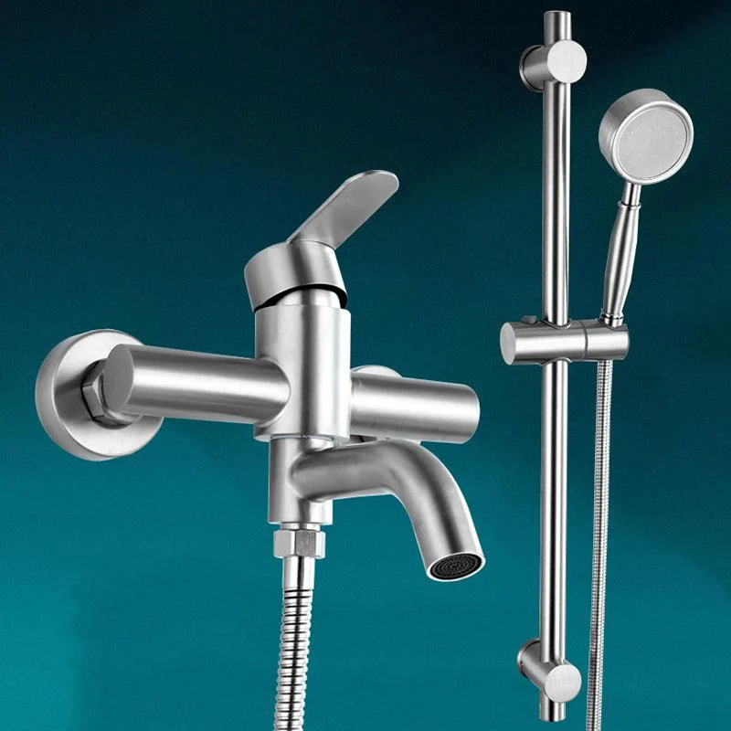 Modern Bathtub Tap 304 Stainless Steel Swivel Spout Wall Mounted Tub Tap Trim -Bathlova