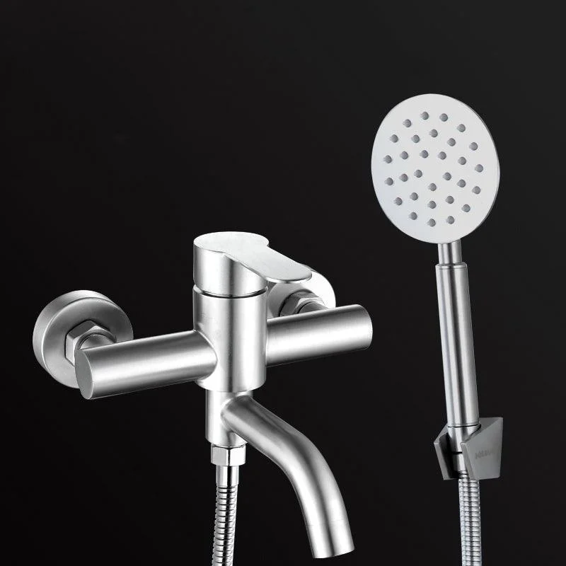 Modern Bathtub Tap 304 Stainless Steel Swivel Spout Wall Mounted Tub Tap Trim -Bathlova