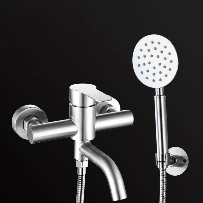 Modern Bathtub Tap 304 Stainless Steel Swivel Spout Wall Mounted Tub Tap Trim -Bathlova