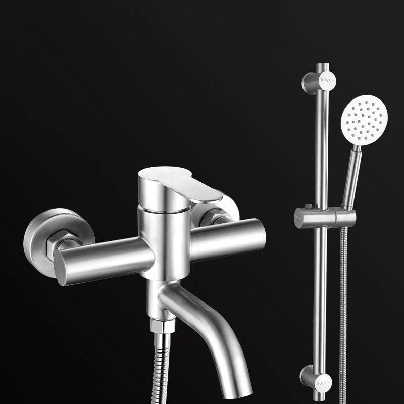 Modern Bathtub Tap 304 Stainless Steel Swivel Spout Wall Mounted Tub Tap Trim -Bathlova