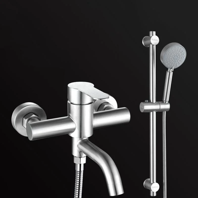 Modern Bathtub Tap 304 Stainless Steel Swivel Spout Wall Mounted Tub Tap Trim -Bathlova