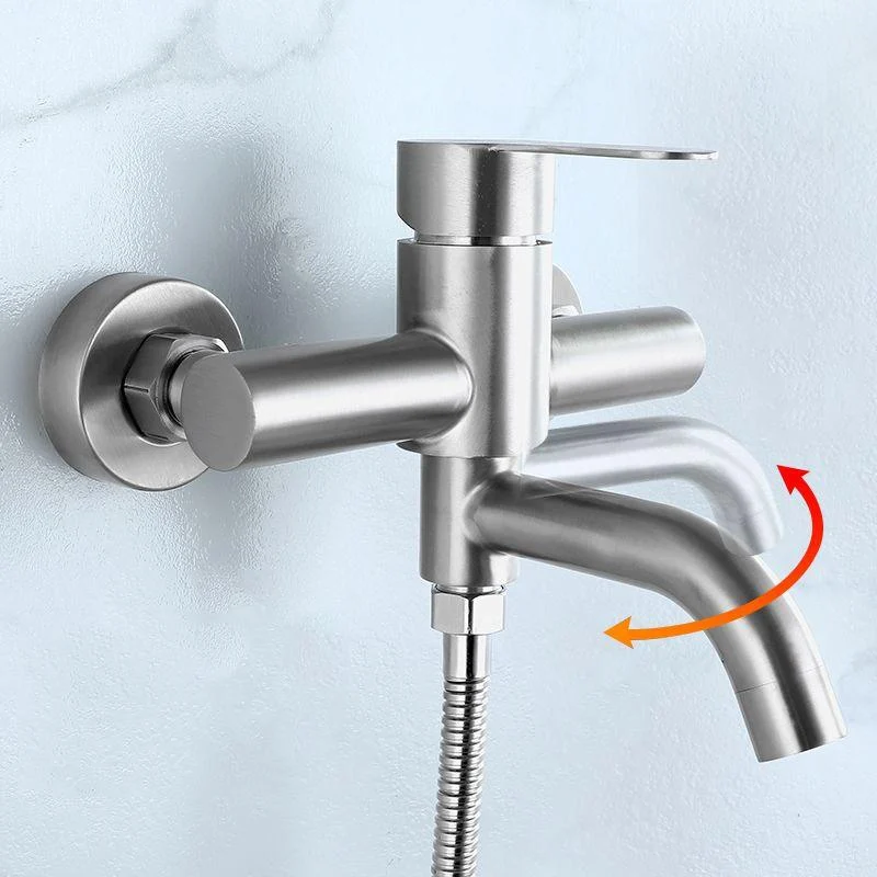 Modern Bathtub Tap 304 Stainless Steel Swivel Spout Wall Mounted Tub Tap Trim -Bathlova