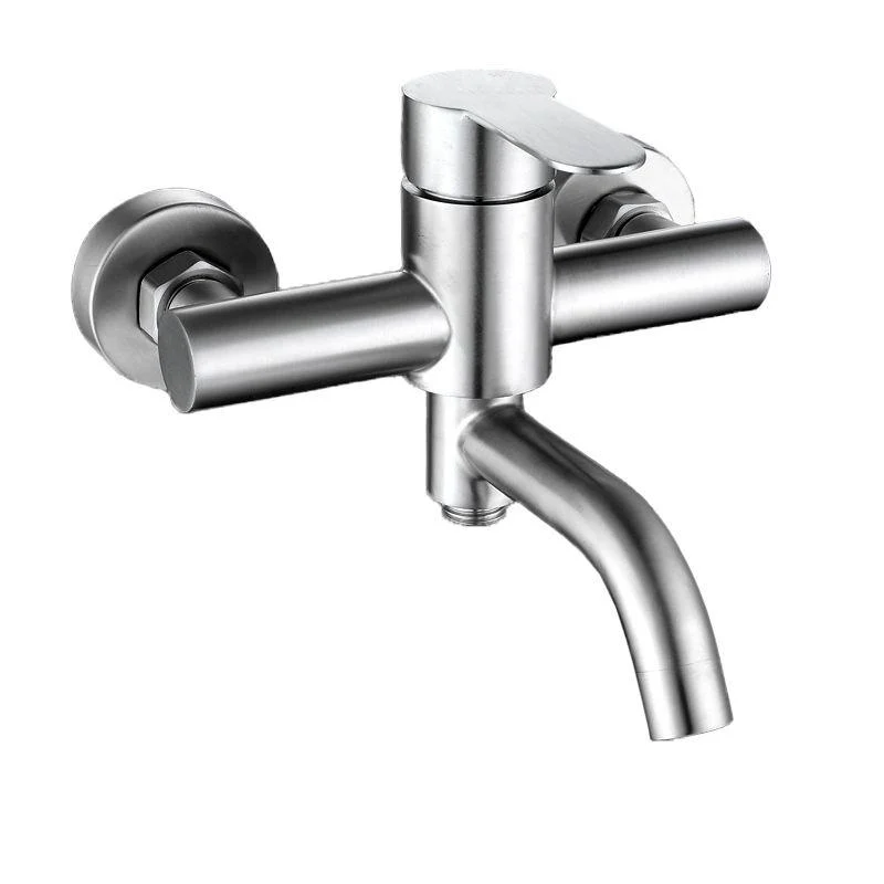 Modern Bathtub Tap 304 Stainless Steel Swivel Spout Wall Mounted Tub Tap Trim -Bathlova