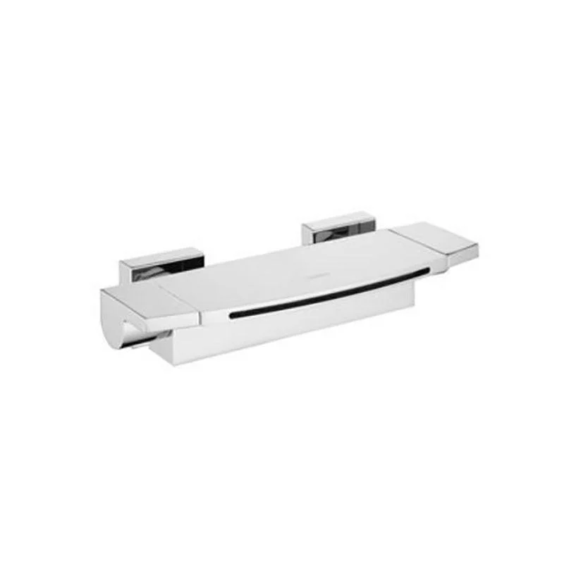 Modern Bathtub Tap Copper Lever Handles Waterfall Wall Mounted Tub Tap Trim -Bathlova