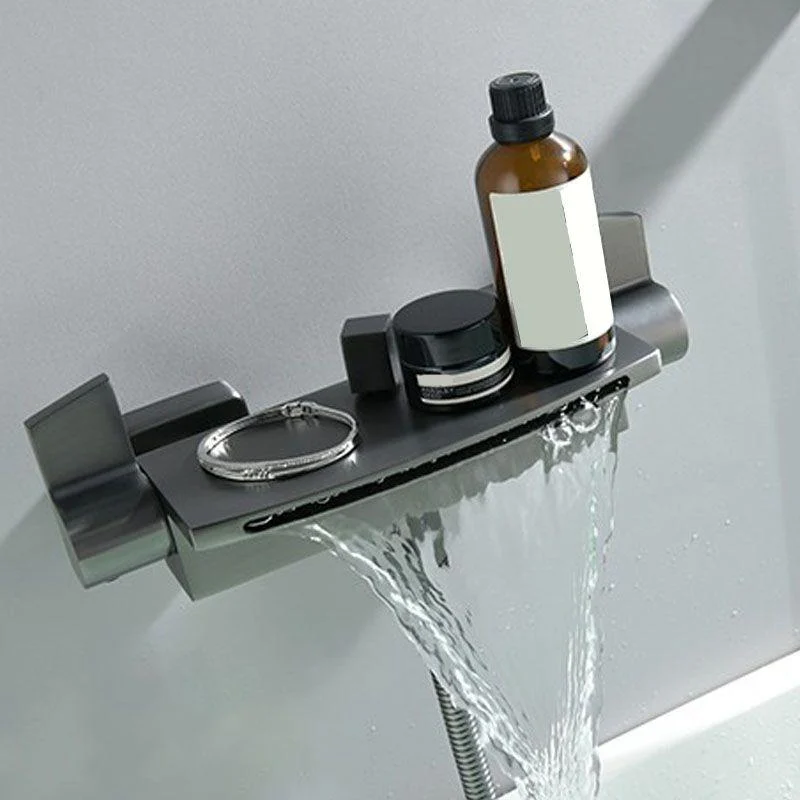 Modern Bathtub Tap Handheld Shower Head Wall-mounted Waterfall Tap -Bathlova