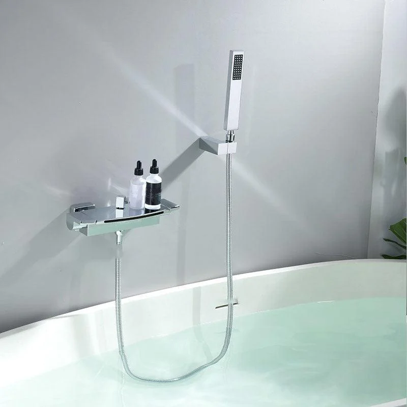 Modern Bathtub Tap Handheld Shower Head Wall-mounted Waterfall Tap -Bathlova