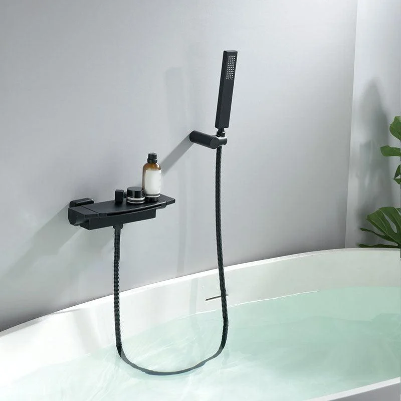 Modern Bathtub Tap Handheld Shower Head Wall-mounted Waterfall Tap -Bathlova