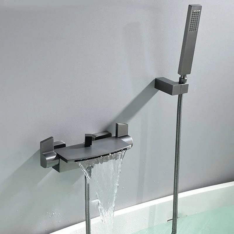 Modern Bathtub Tap Handheld Shower Head Wall-mounted Waterfall Tap -Bathlova