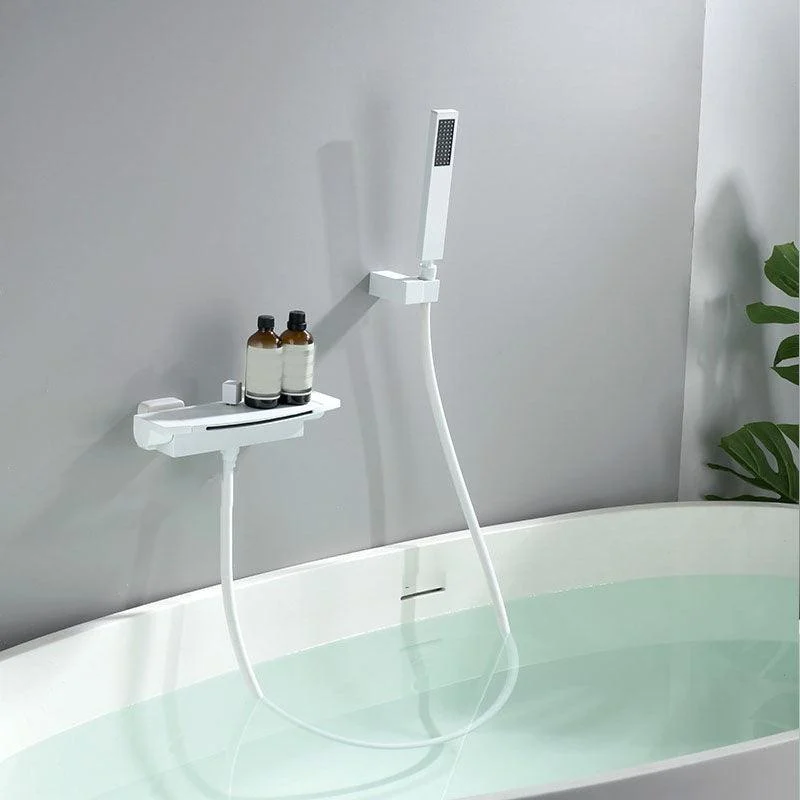 Modern Bathtub Tap Handheld Shower Head Wall-mounted Waterfall Tap -Bathlova