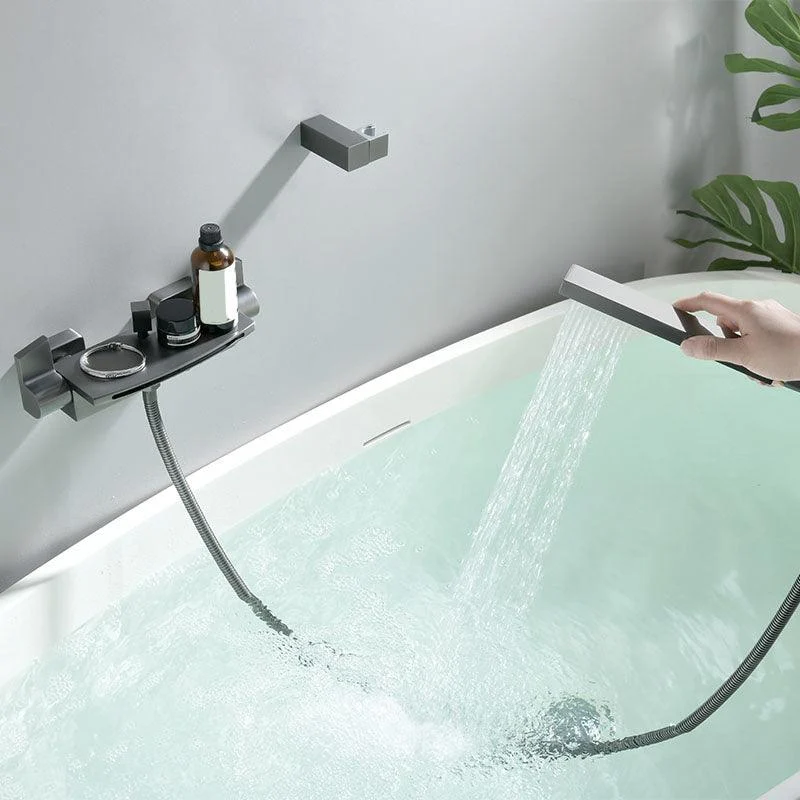 Modern Bathtub Tap Handheld Shower Head Wall-mounted Waterfall Tap -Bathlova