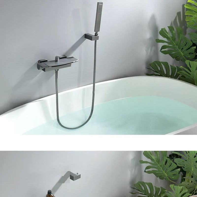 Modern Bathtub Tap Handheld Shower Head Wall-mounted Waterfall Tap -Bathlova