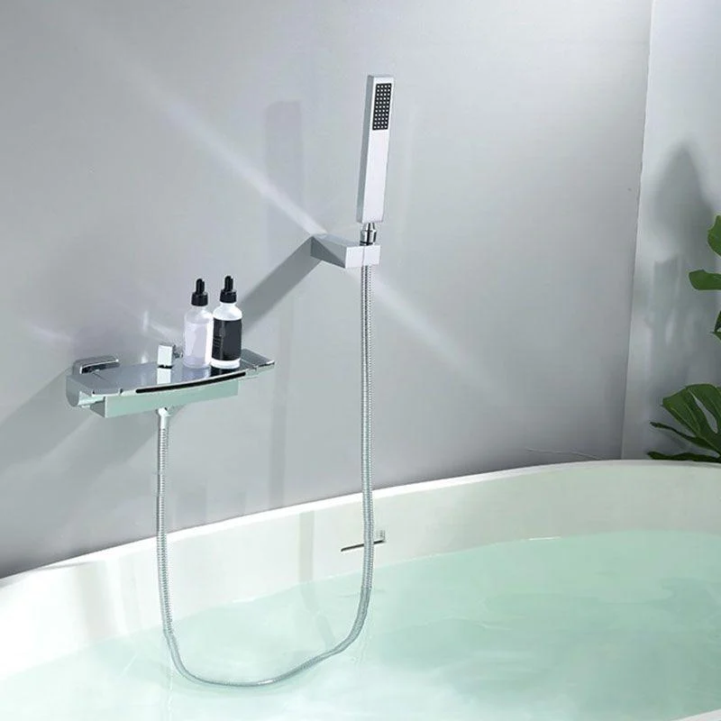 Modern Bathtub Tap Handheld Shower Head Wall-mounted Waterfall Tap -Bathlova