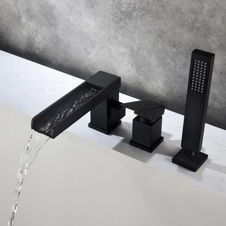 Modern Bathtub Tap Solid Color Deck Mount Roman Tub Taps -Bathlova