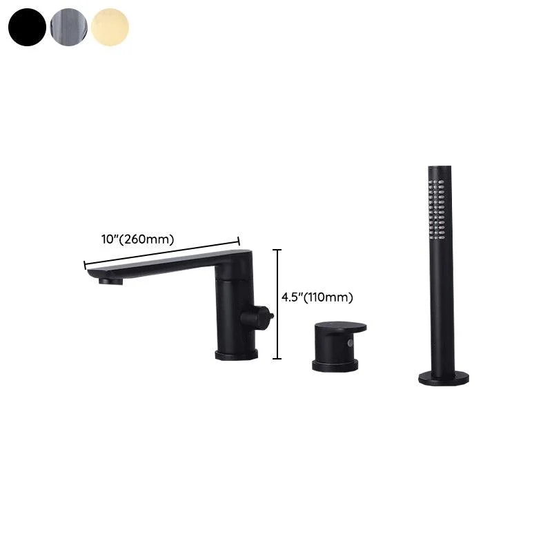 Modern Bathtub Tap Solid Color Deck Mount Roman Tub Taps -Bathlova