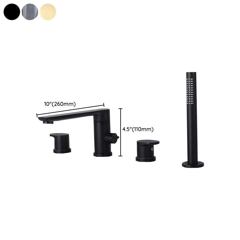 Modern Bathtub Tap Solid Color Deck Mount Roman Tub Taps -Bathlova