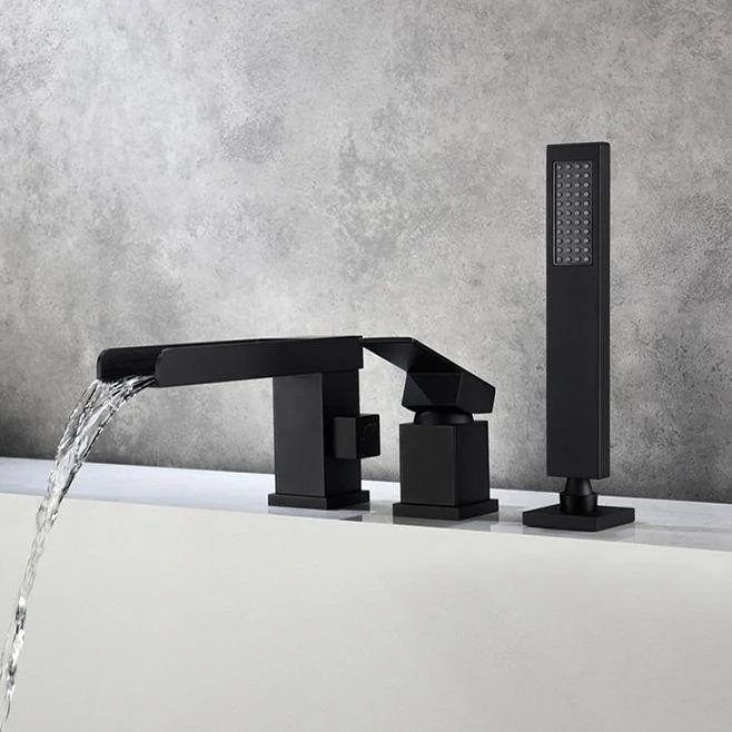 Modern Bathtub Tap Solid Color Deck Mount Roman Tub Taps -Bathlova