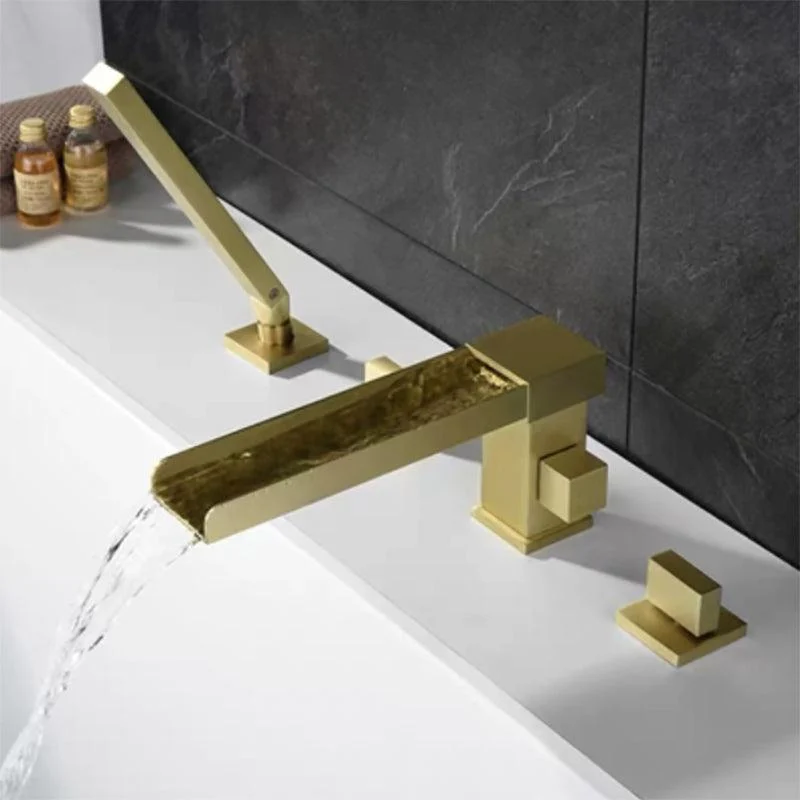 Modern Bathtub Tap Solid Color Deck Mount Roman Tub Taps -Bathlova