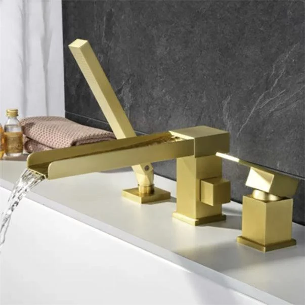 Modern Bathtub Tap Solid Color Deck Mount Roman Tub Taps -Bathlova