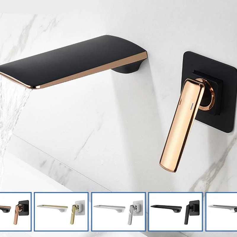 Modern Bathtub Tap Wall-mounted Rod Handle Brass Bathtub Tap -Bathlova