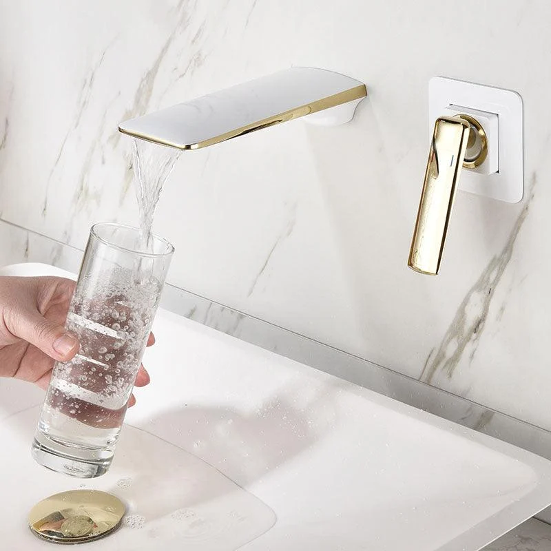 Modern Bathtub Tap Wall-mounted Rod Handle Brass Bathtub Tap -Bathlova