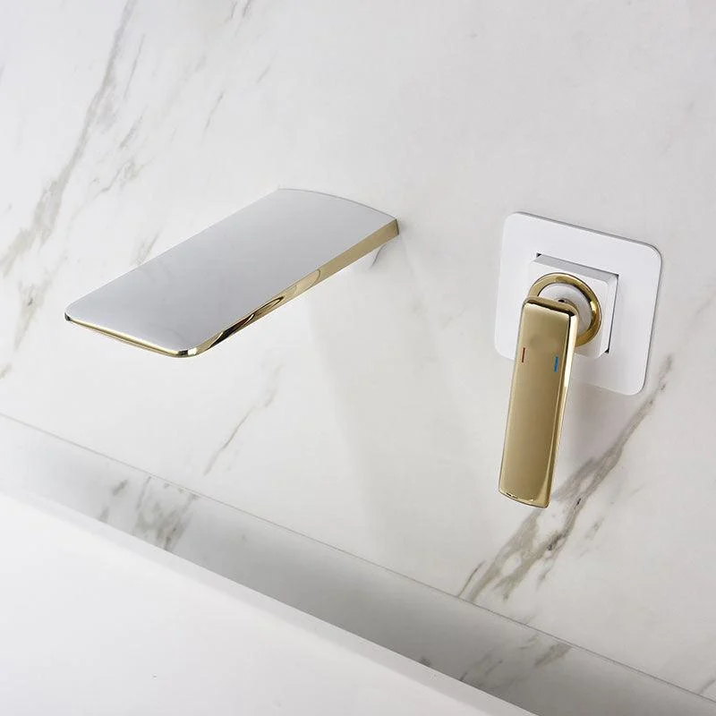 Modern Bathtub Tap Wall-mounted Rod Handle Brass Bathtub Tap -Bathlova