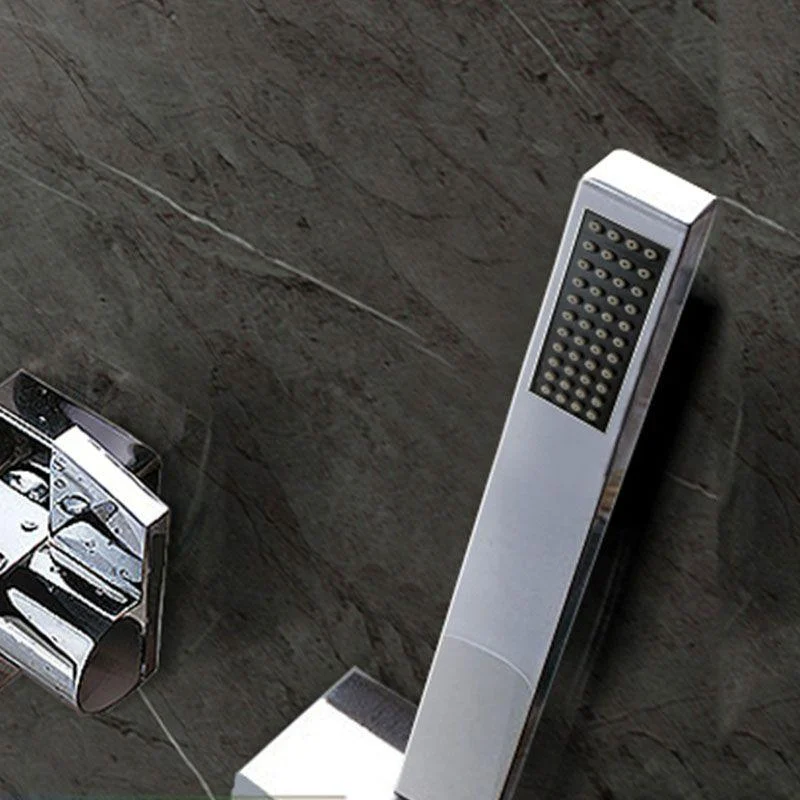 Modern Bathtub Tap Waterfall Handheld Shower Head Bathtub Tap -Bathlova