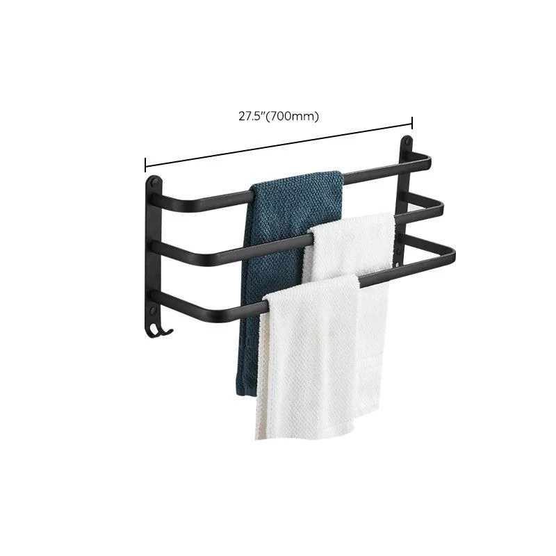 Modern Black Aluminum Bath Hardware Set Towel Bar Bathroom Hardware -Bathlova