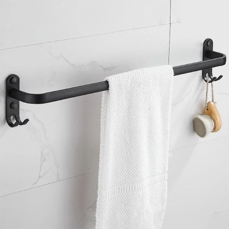 Modern Black Aluminum Bath Hardware Set Towel Bar Bathroom Hardware -Bathlova