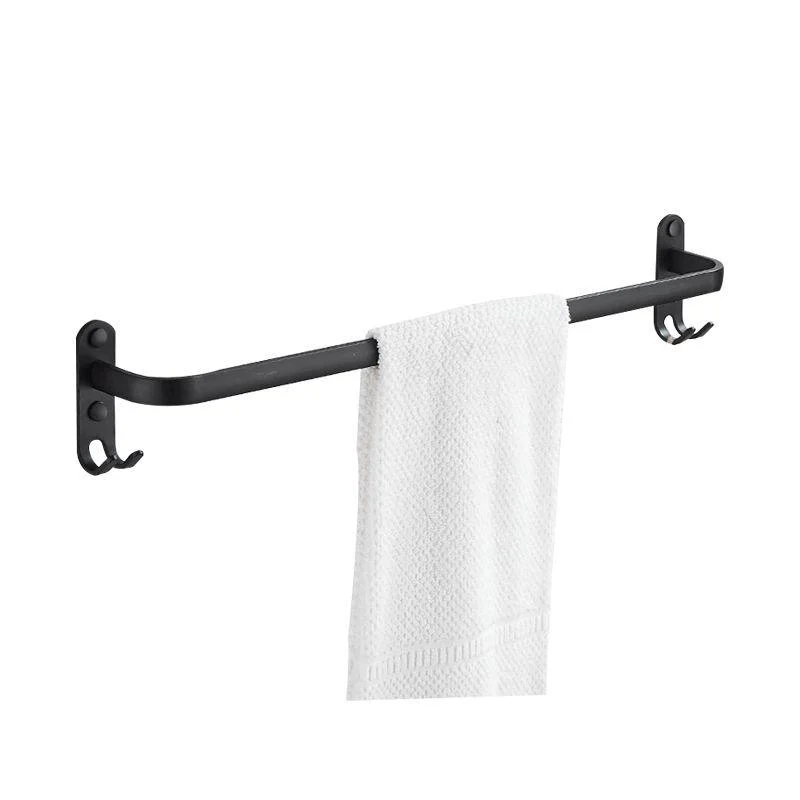 Modern Black Aluminum Bath Hardware Set Towel Bar Bathroom Hardware -Bathlova