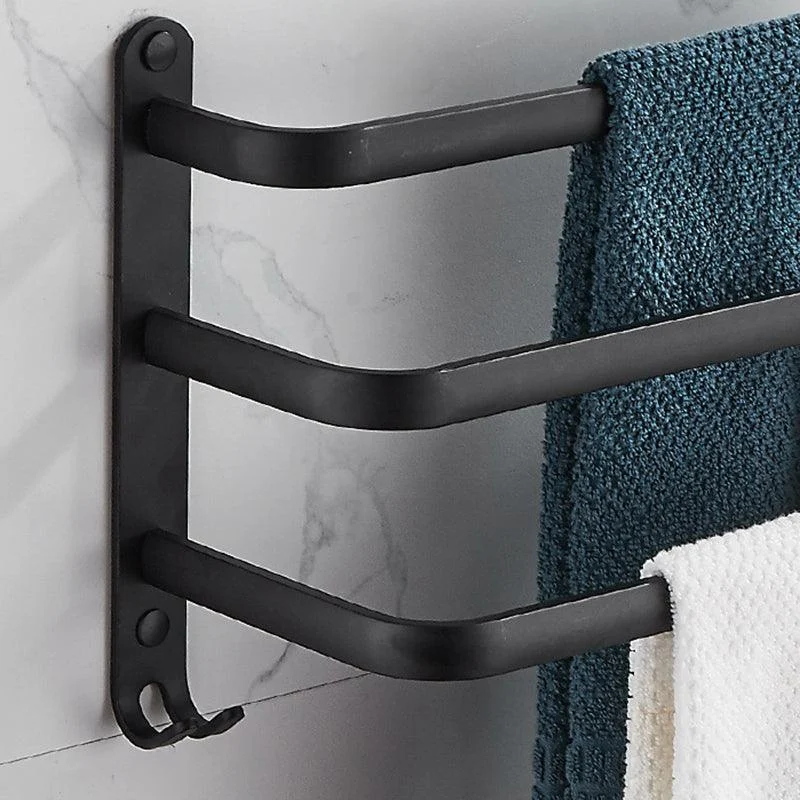 Modern Black Aluminum Bath Hardware Set Towel Bar Bathroom Hardware -Bathlova