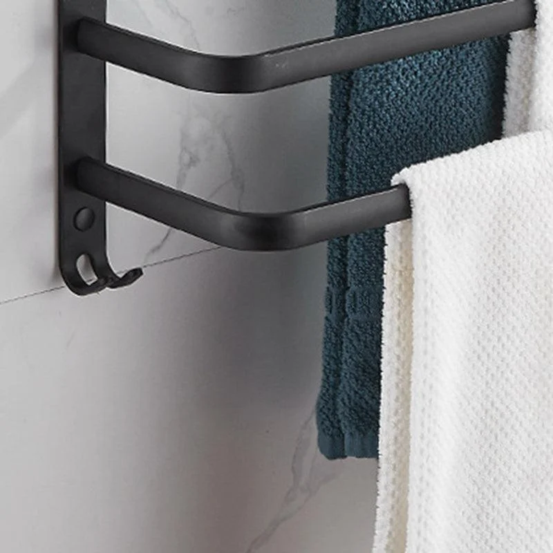 Modern Black Aluminum Bath Hardware Set Towel Bar Bathroom Hardware -Bathlova