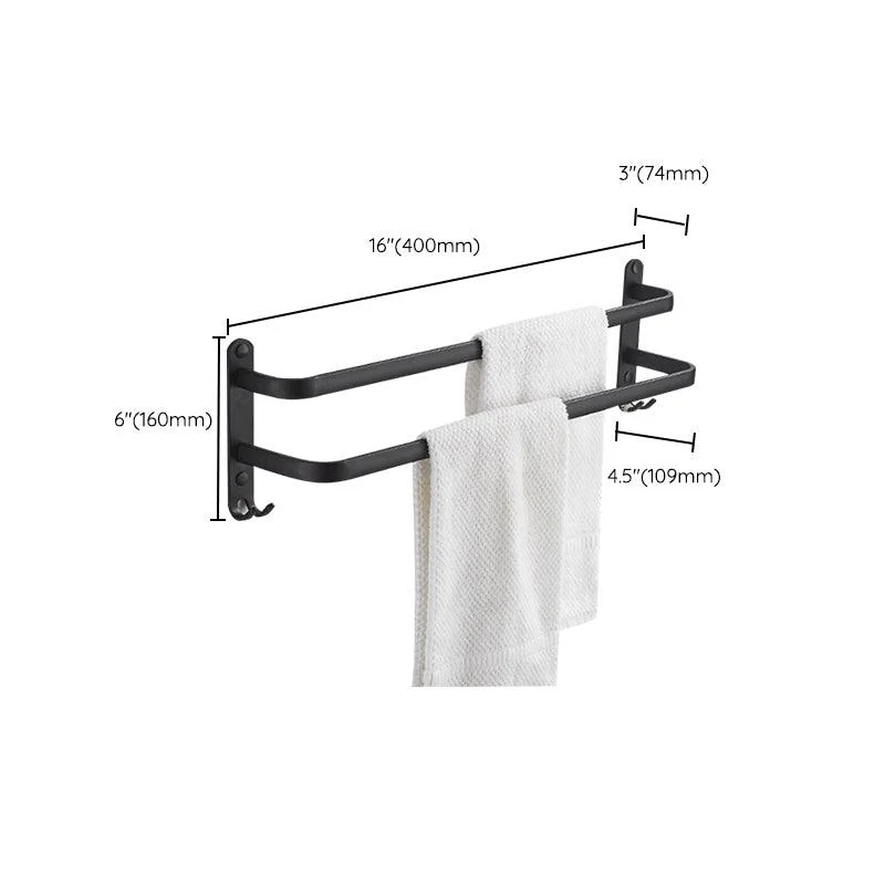 Modern Black Aluminum Bath Hardware Set Towel Bar Bathroom Hardware -Bathlova