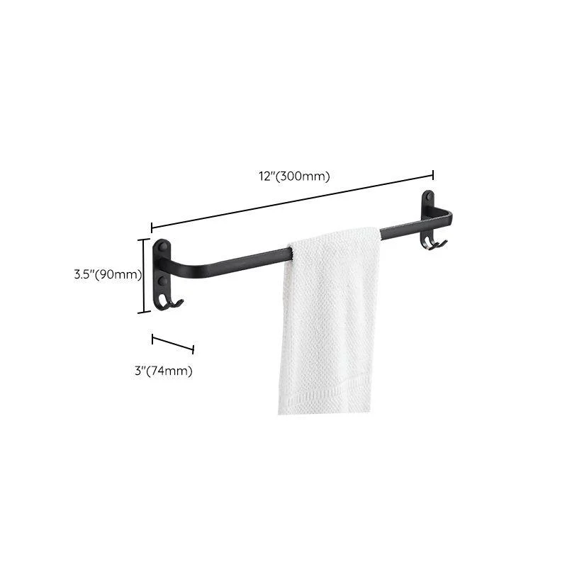 Modern Black Aluminum Bath Hardware Set Towel Bar Bathroom Hardware -Bathlova