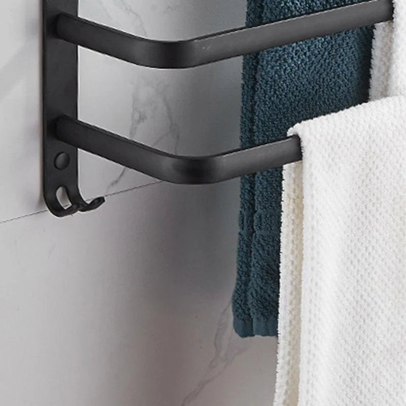 Modern Black Aluminum Bath Hardware Set Towel Bar Bathroom Hardware -Bathlova