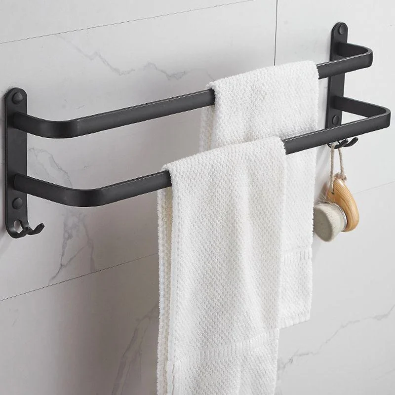 Modern Black Aluminum Bath Hardware Set Towel Bar Bathroom Hardware -Bathlova