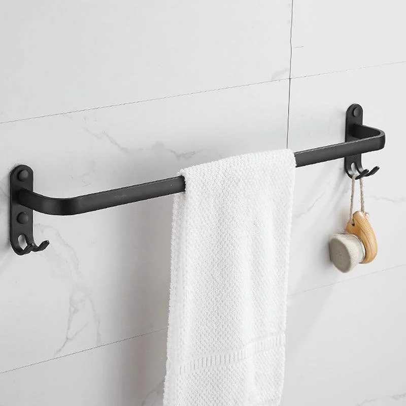 Modern Black Aluminum Bath Hardware Set Towel Bar Bathroom Hardware -Bathlova