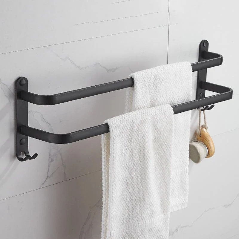 Modern Black Aluminum Bath Hardware Set Towel Bar Bathroom Hardware -Bathlova