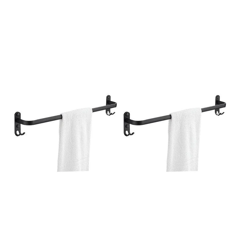 Modern Black Aluminum Bath Hardware Set Towel Bar Bathroom Hardware -Bathlova